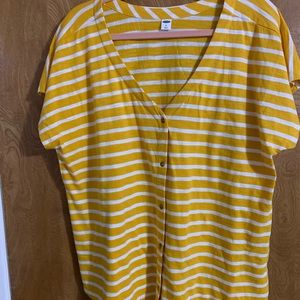 Old Navy Mustard & white striped top